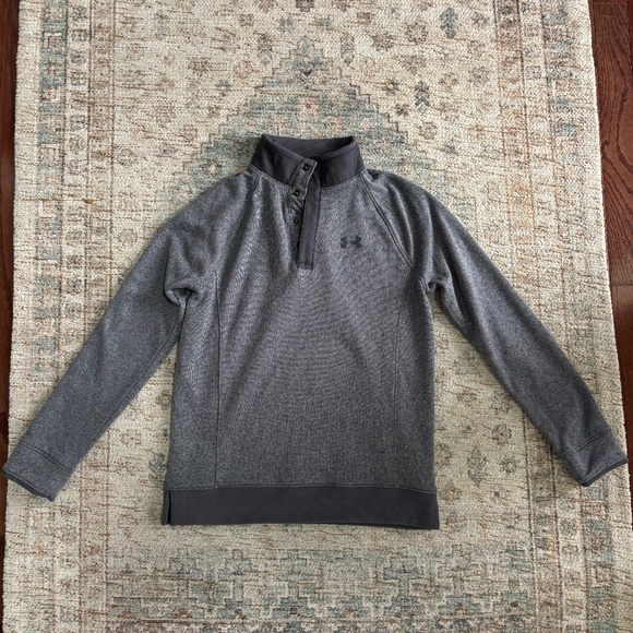 Under Armour boys 1/4 gray placket sweater size youth medium - Picture 1 of 7
